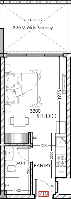 0 bedroom layout