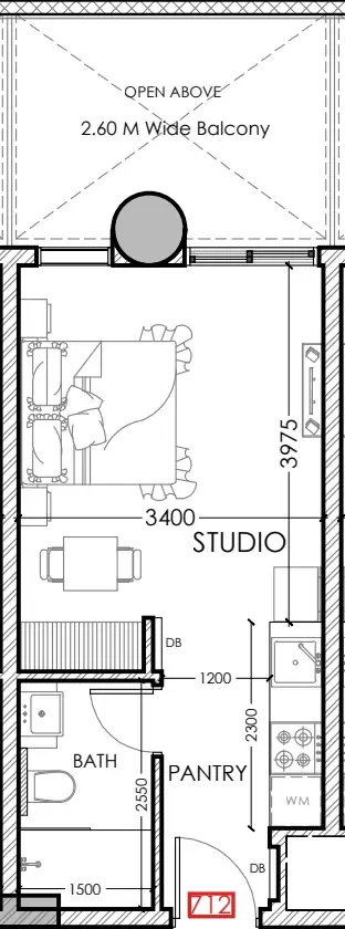 0 bedroom layout