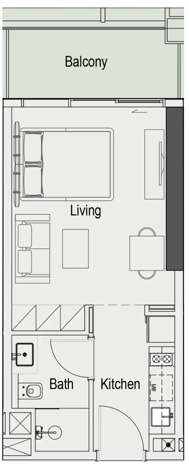 0 bedroom layout