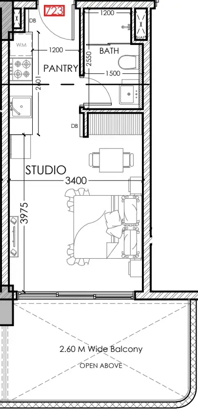 0 bedroom layout