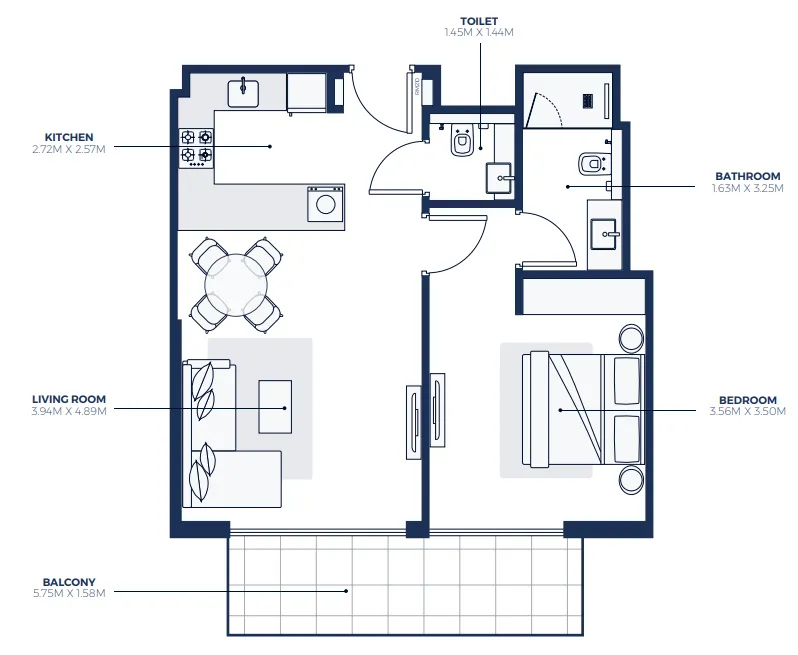 1 bedroom layout