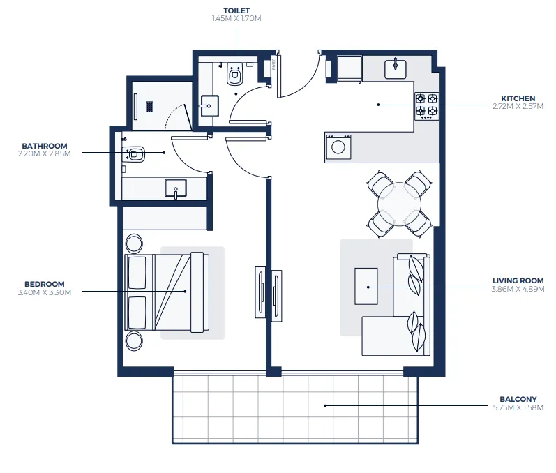 1 bedroom layout