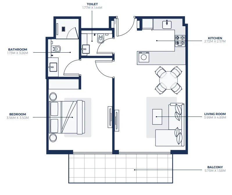 1 bedroom layout