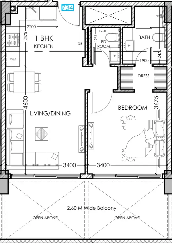1 bedroom layout