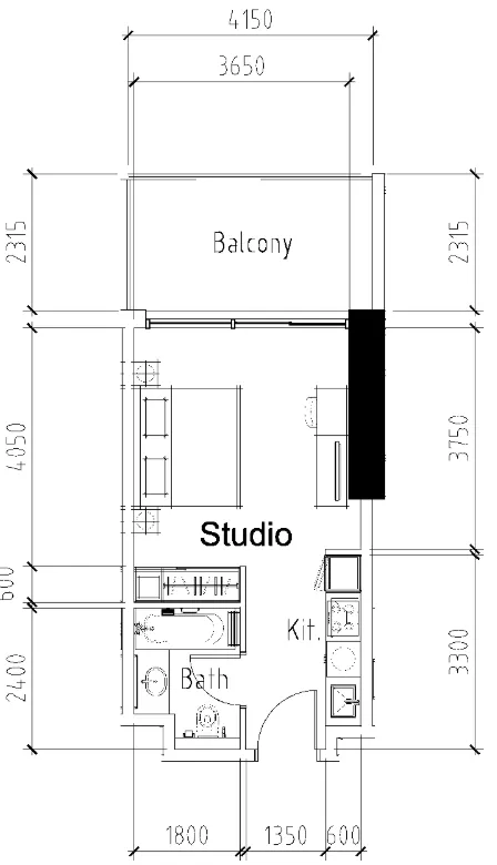 0 bedroom layout