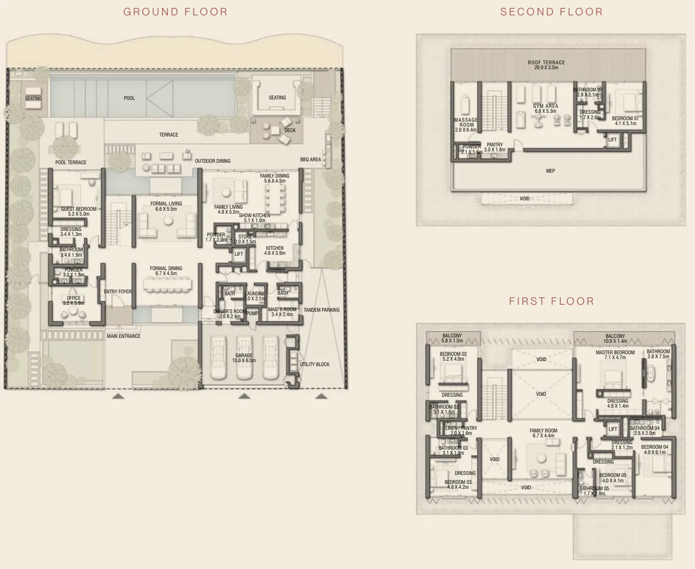 7 bedroom layout