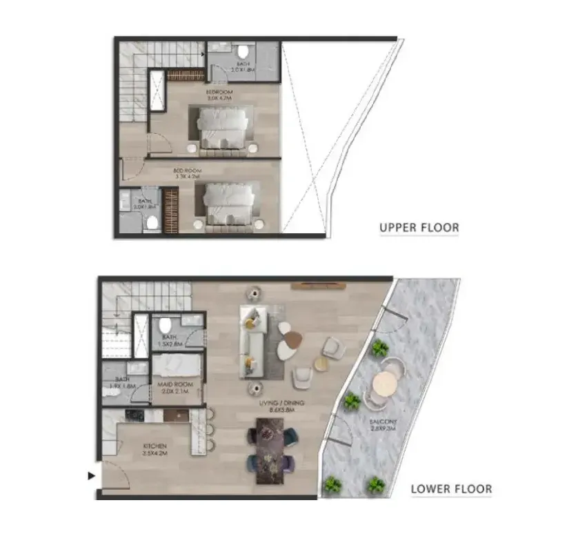 2 bedroom layout