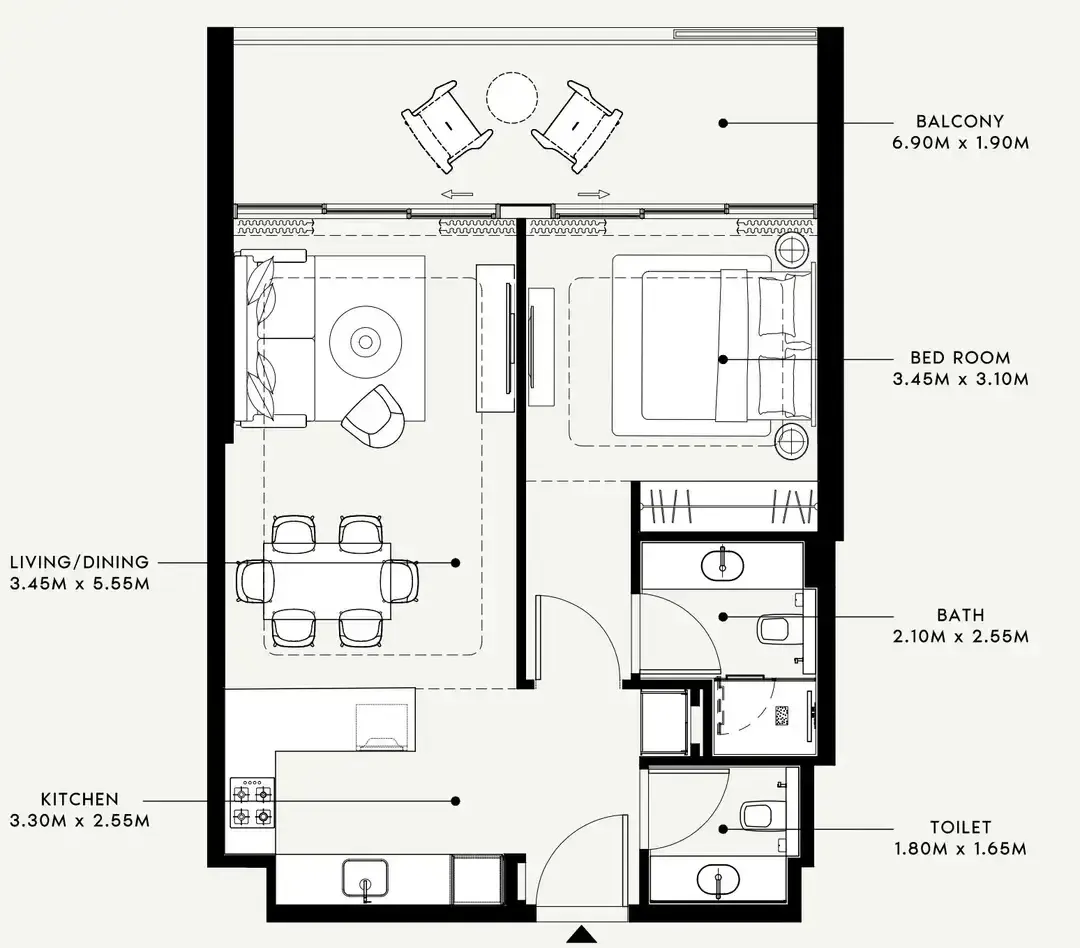 1 bedroom layout