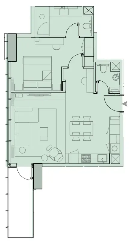 1 bedroom layout