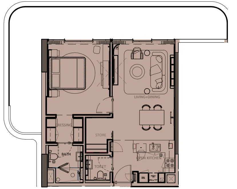 1 bedroom layout