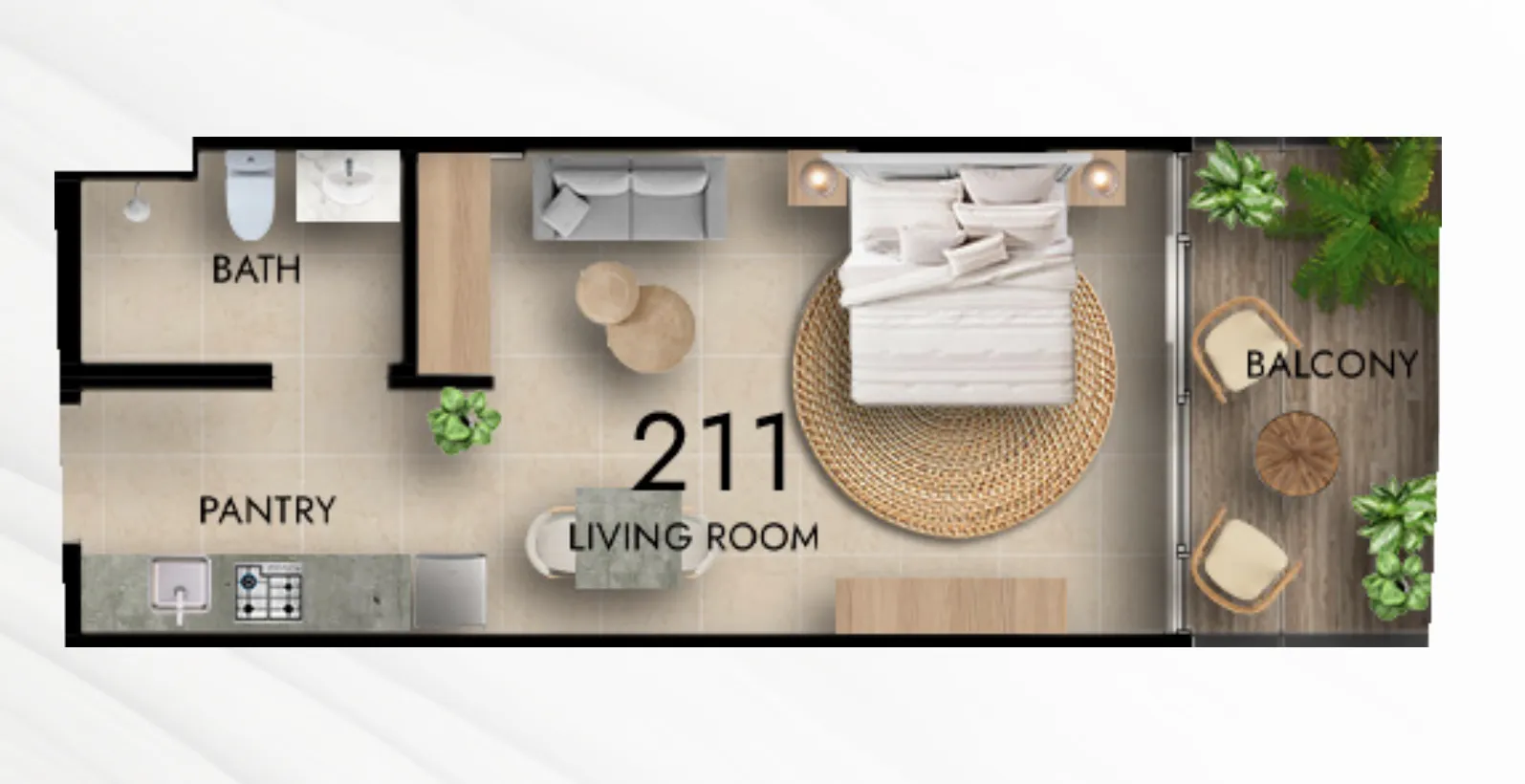 0 bedroom layout