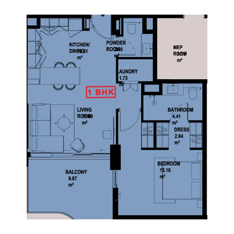 1 bedroom layout