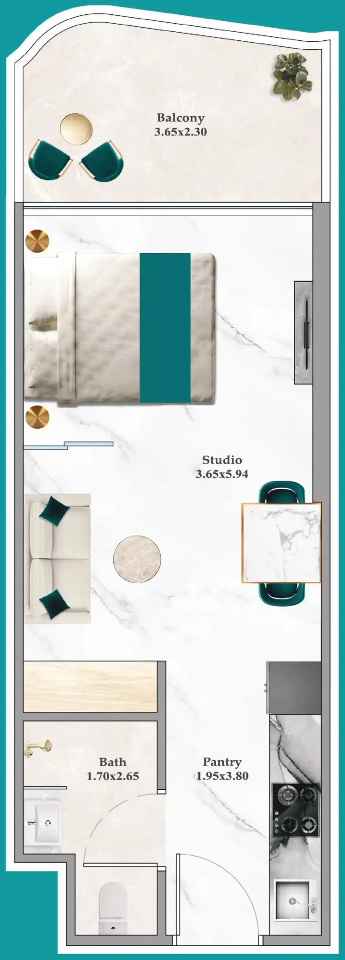 0 bedroom layout