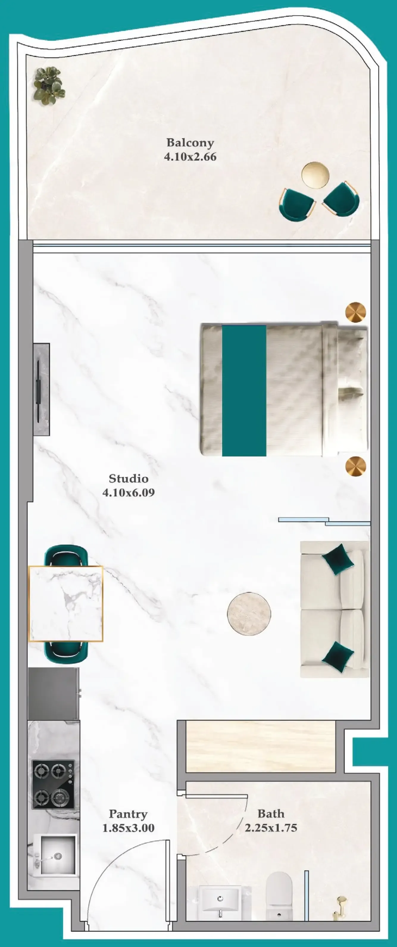 0 bedroom layout
