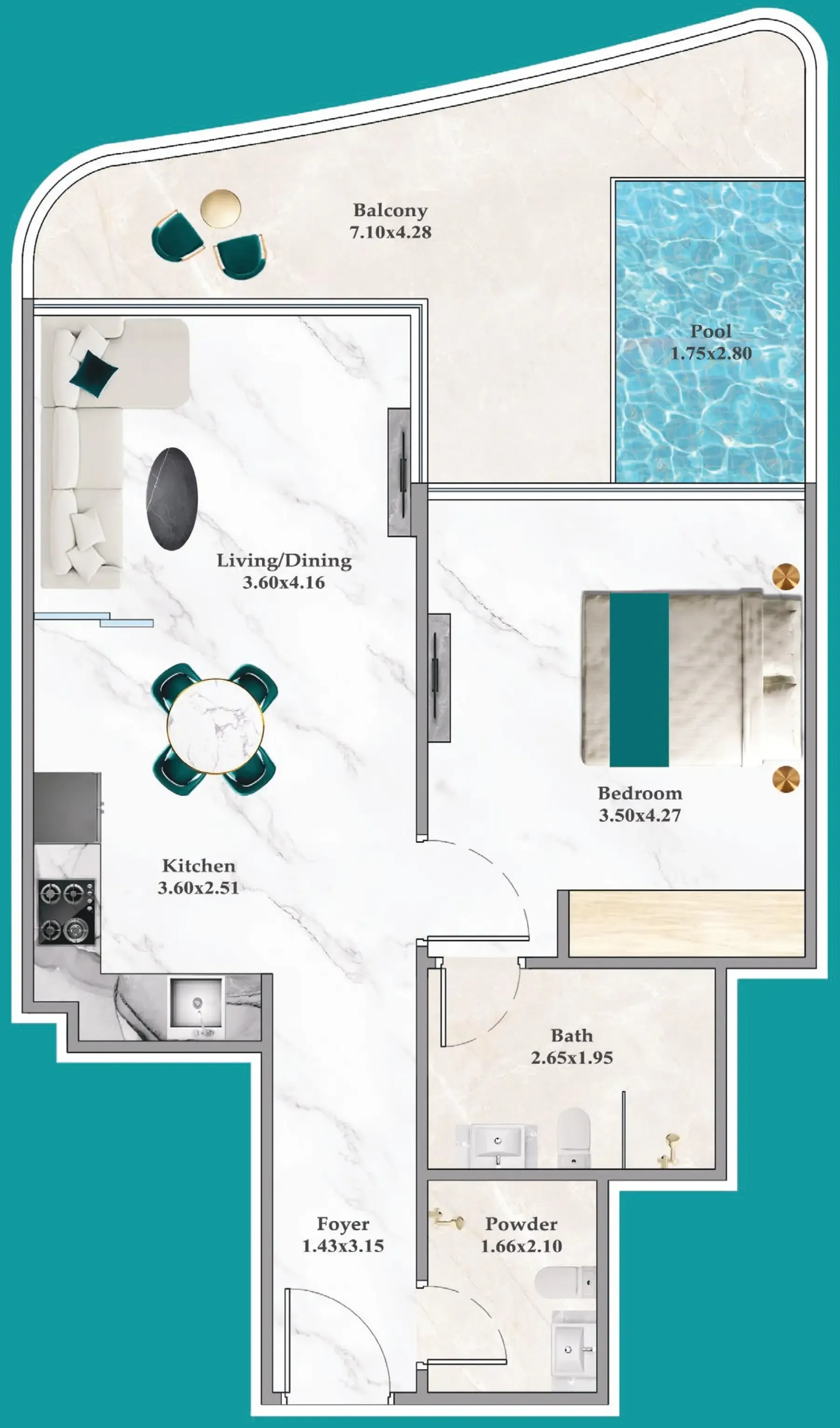 1 bedroom layout