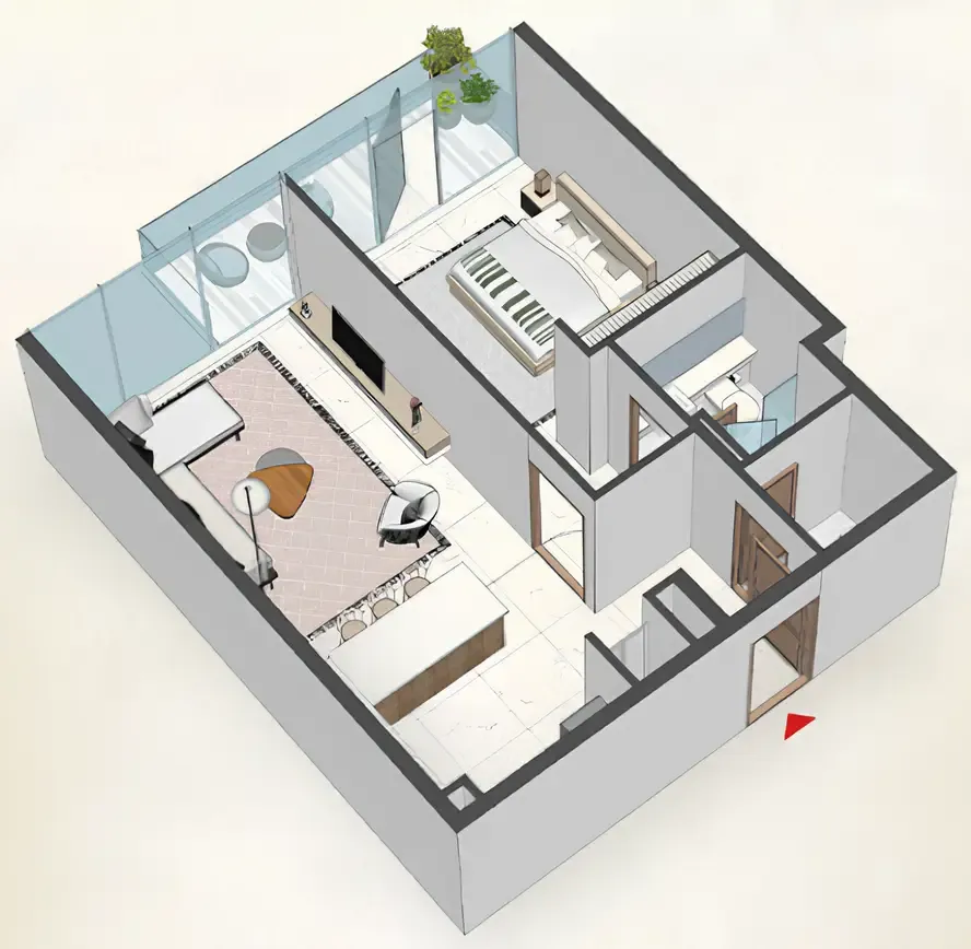 1 bedroom layout