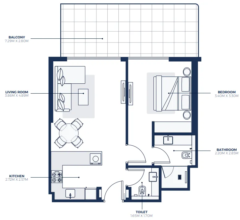 1 bedroom layout
