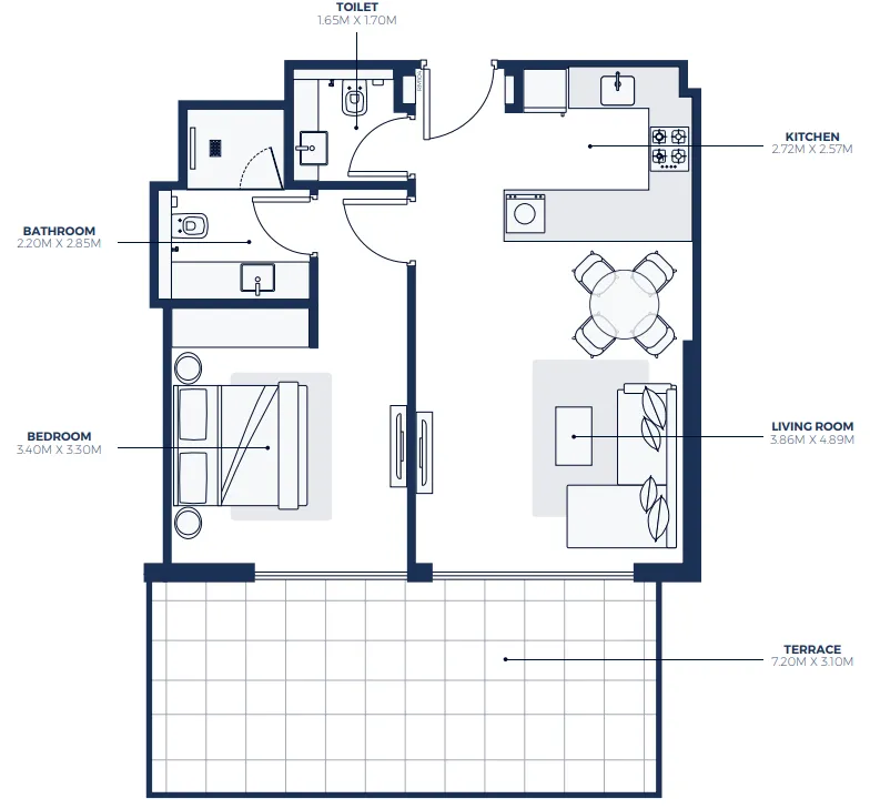 1 bedroom layout