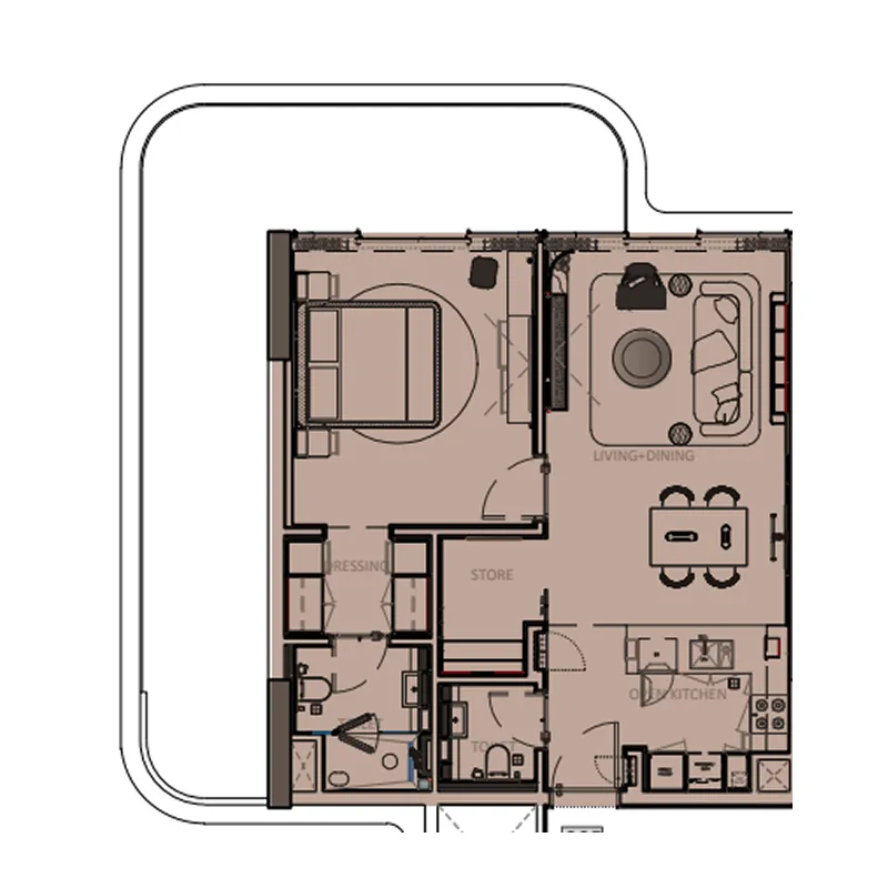 1 bedroom layout