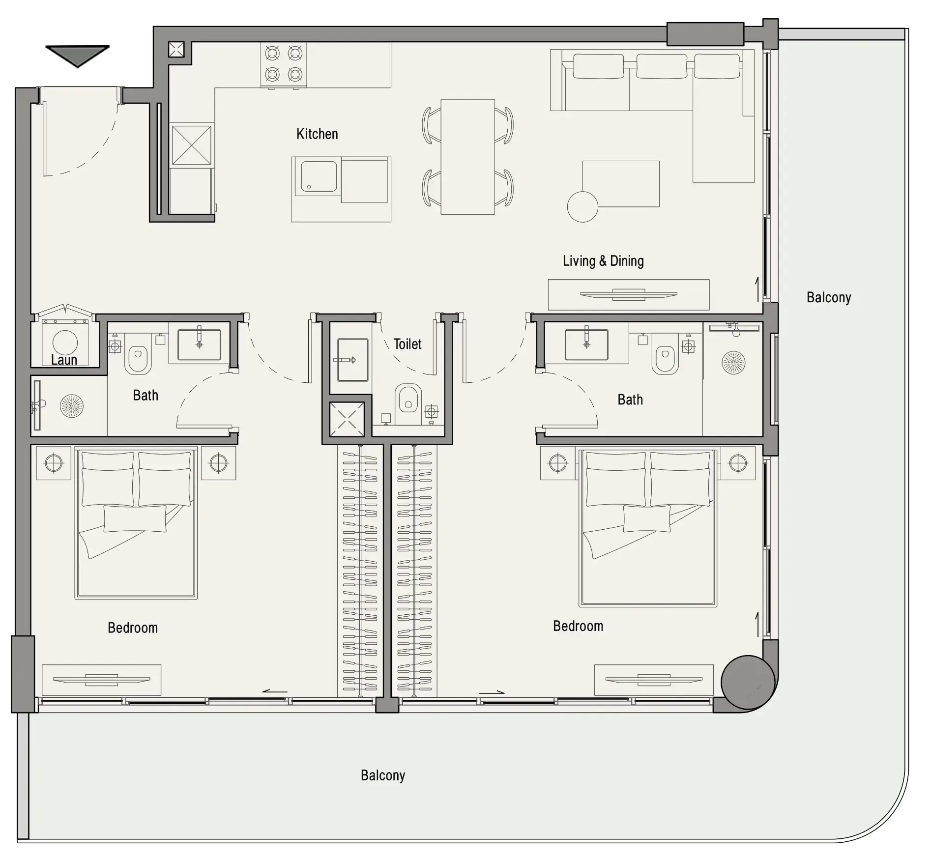 2 bedroom layout