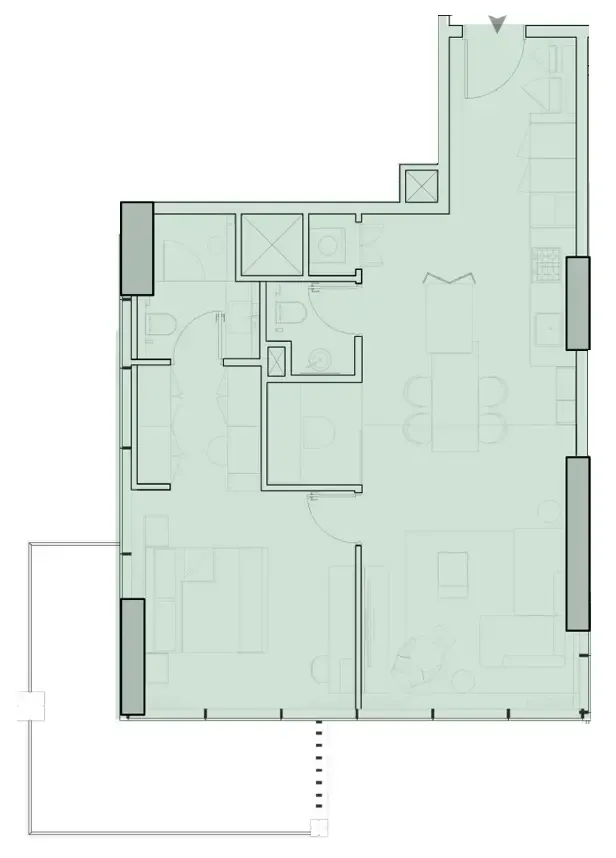 1 bedroom layout