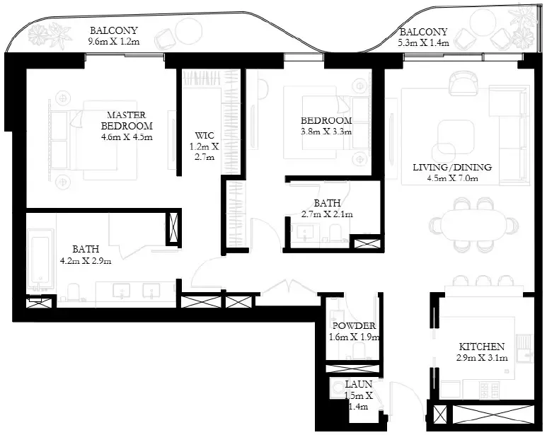 2 bedroom layout