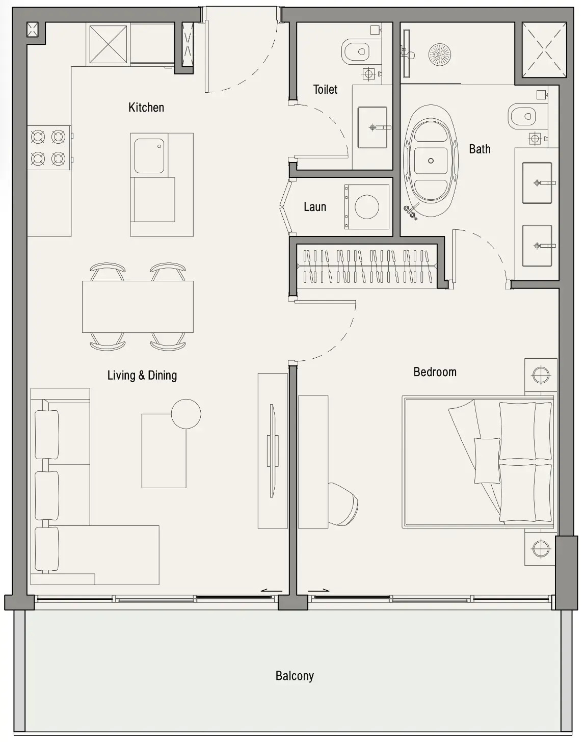 1 bedroom layout