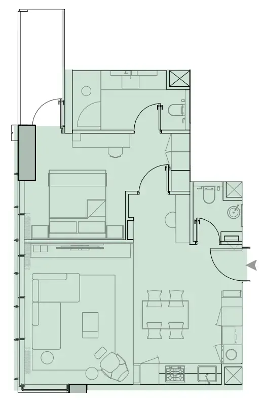 1 bedroom layout