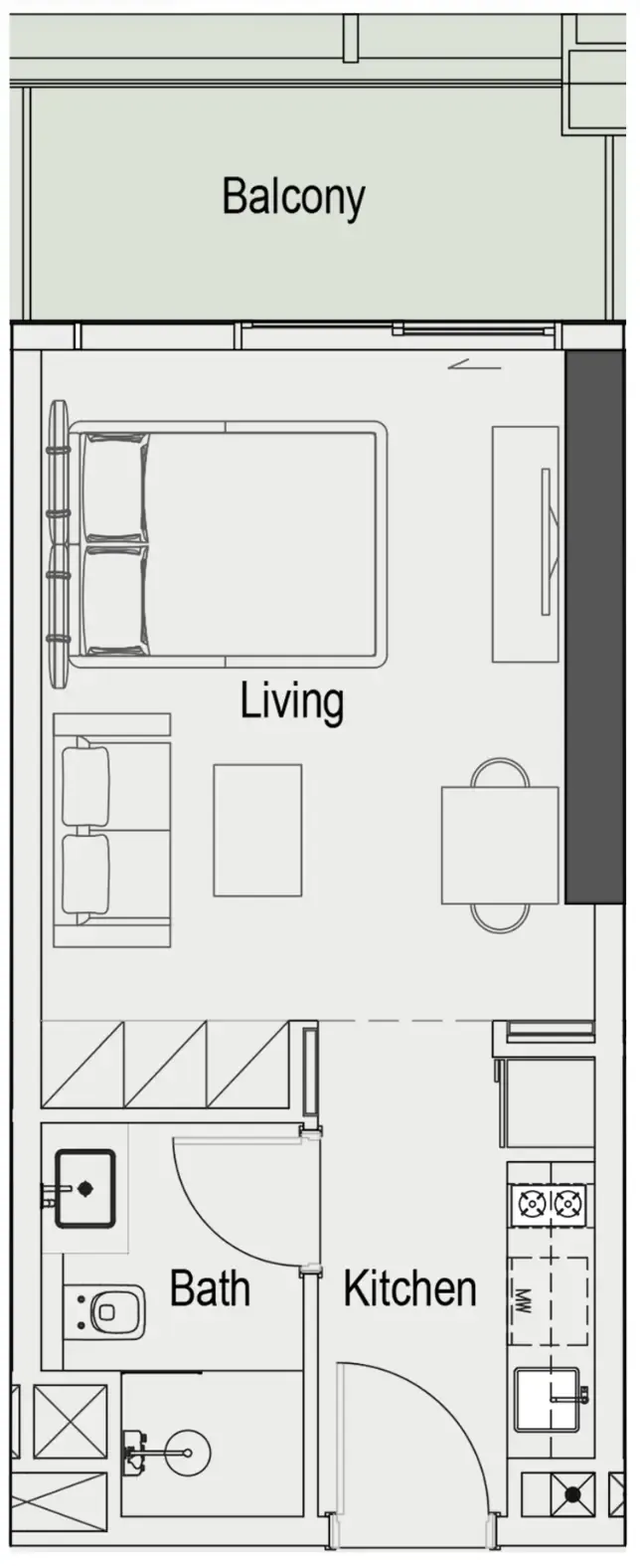 0 bedroom layout