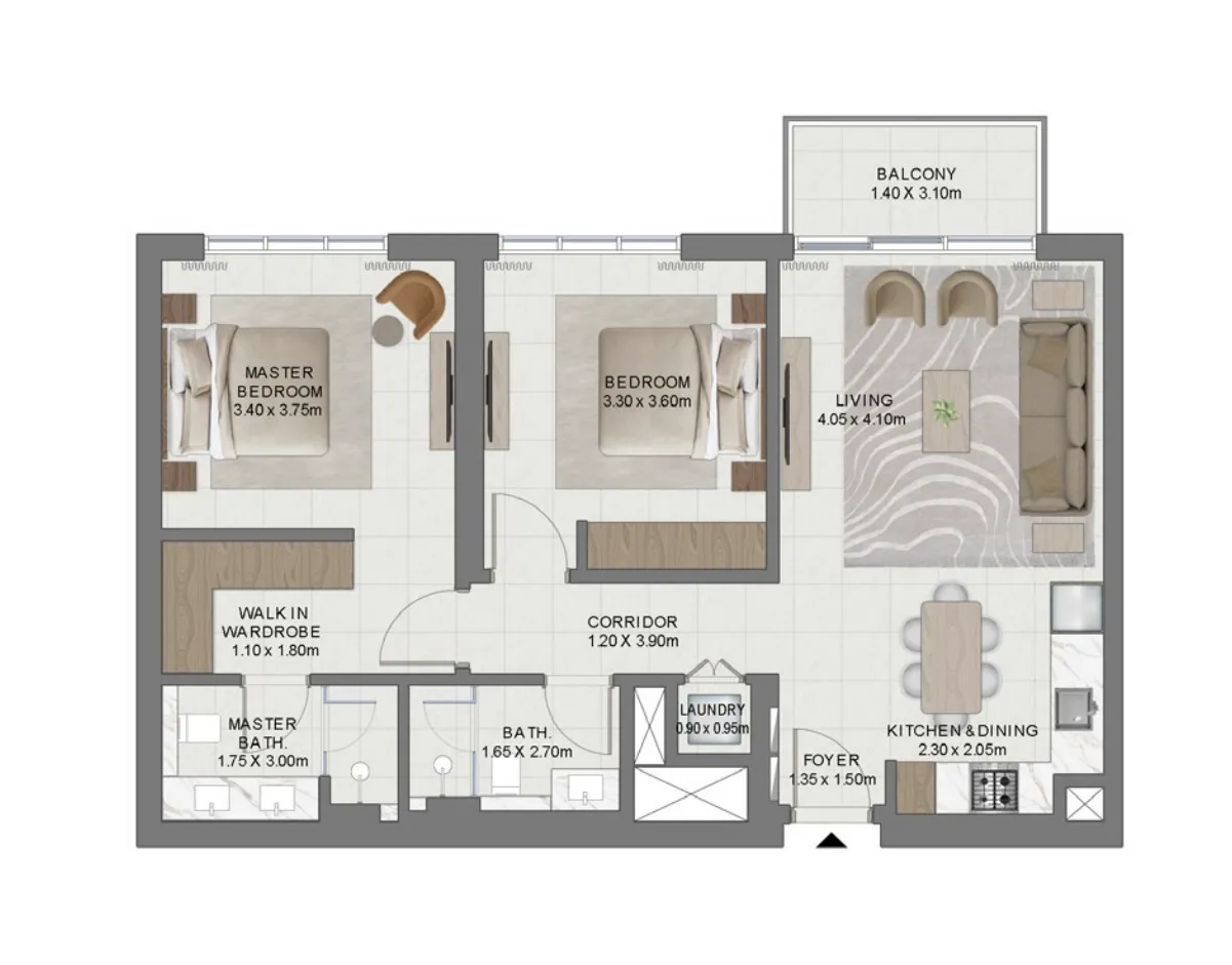 2 bedroom layout