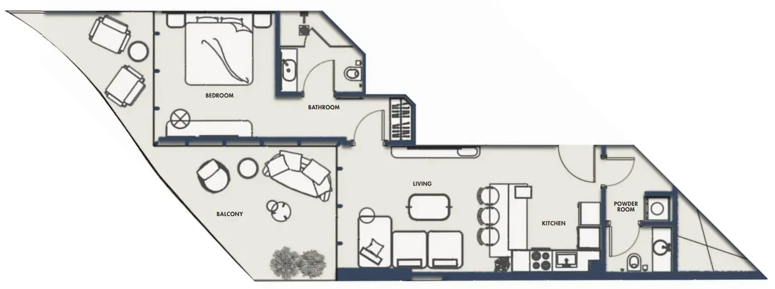 1 bedroom layout
