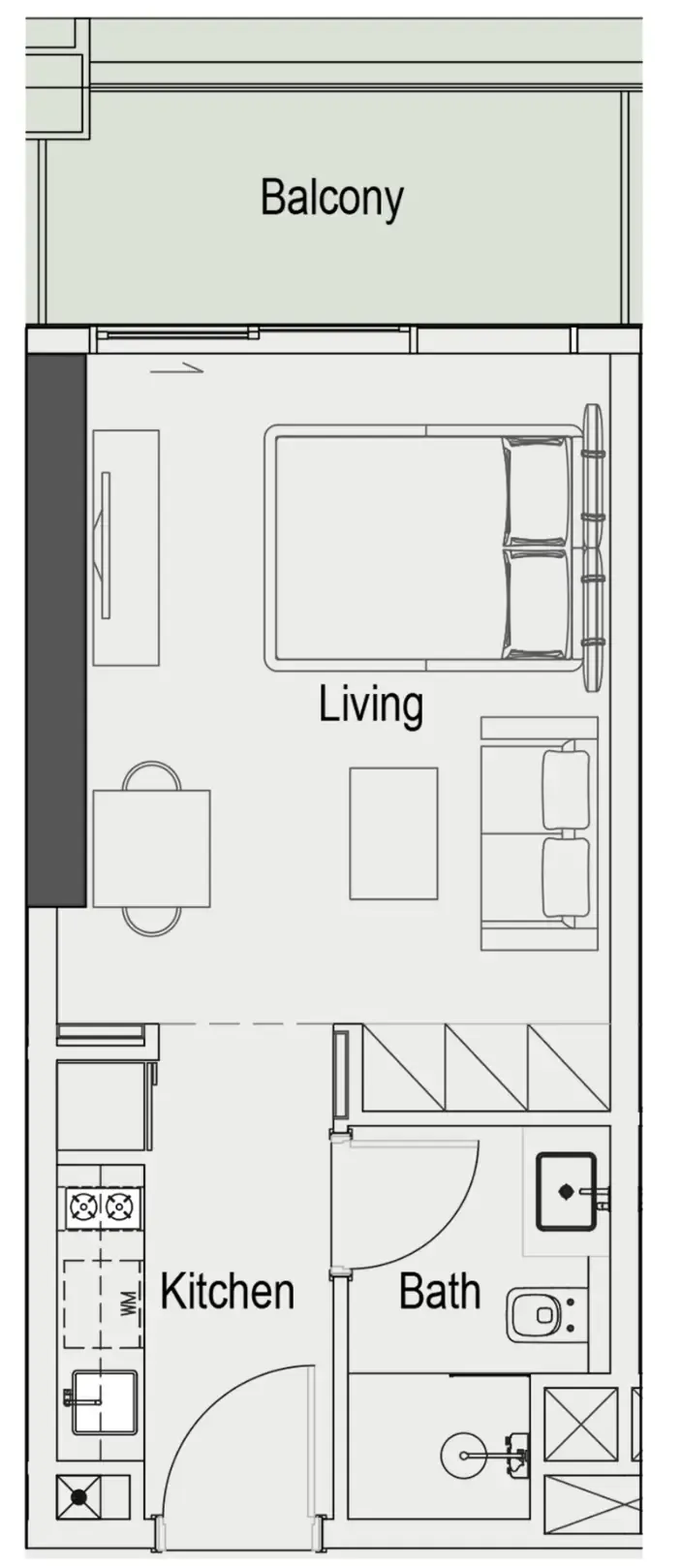 0 bedroom layout