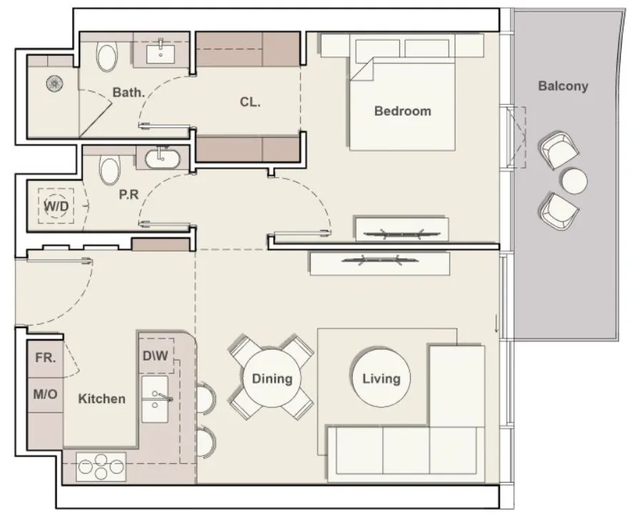 1 bedroom layout