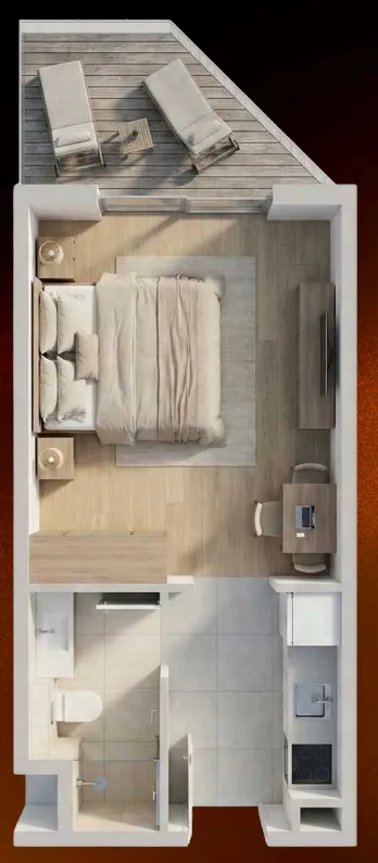 0 bedroom layout