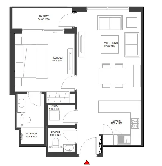 1 bedroom layout
