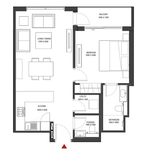 1 bedroom layout