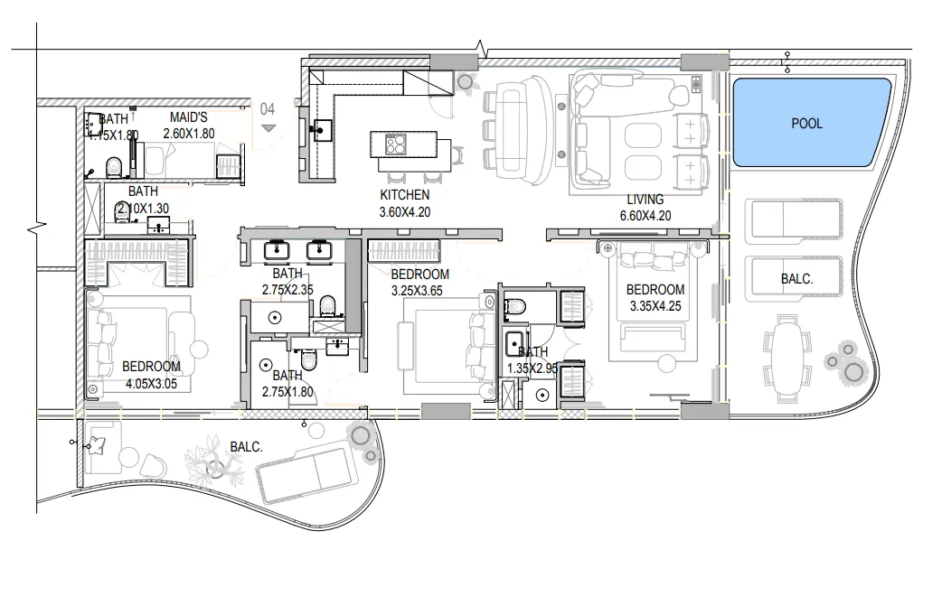 3 bedroom layout