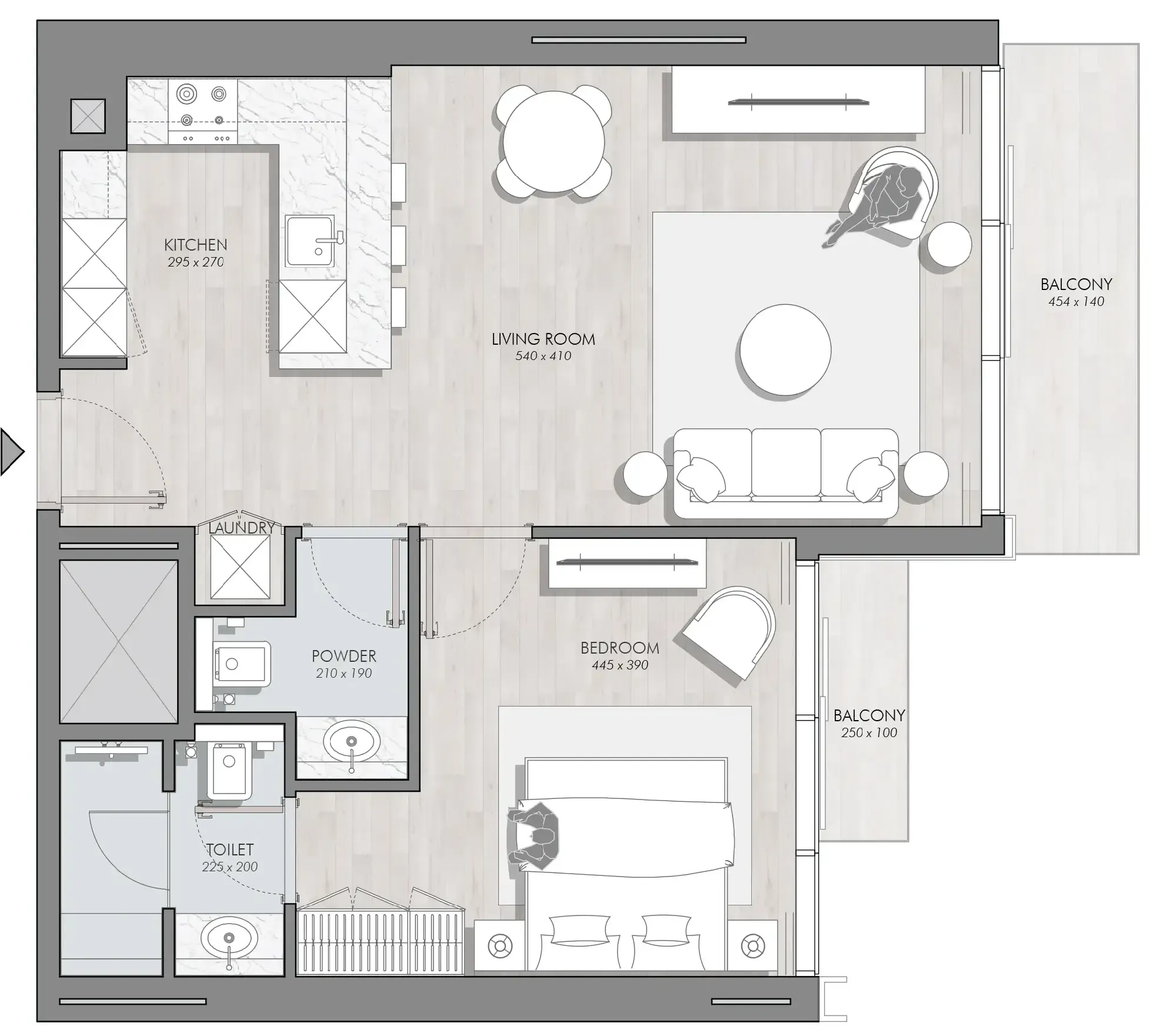 1 bedroom layout