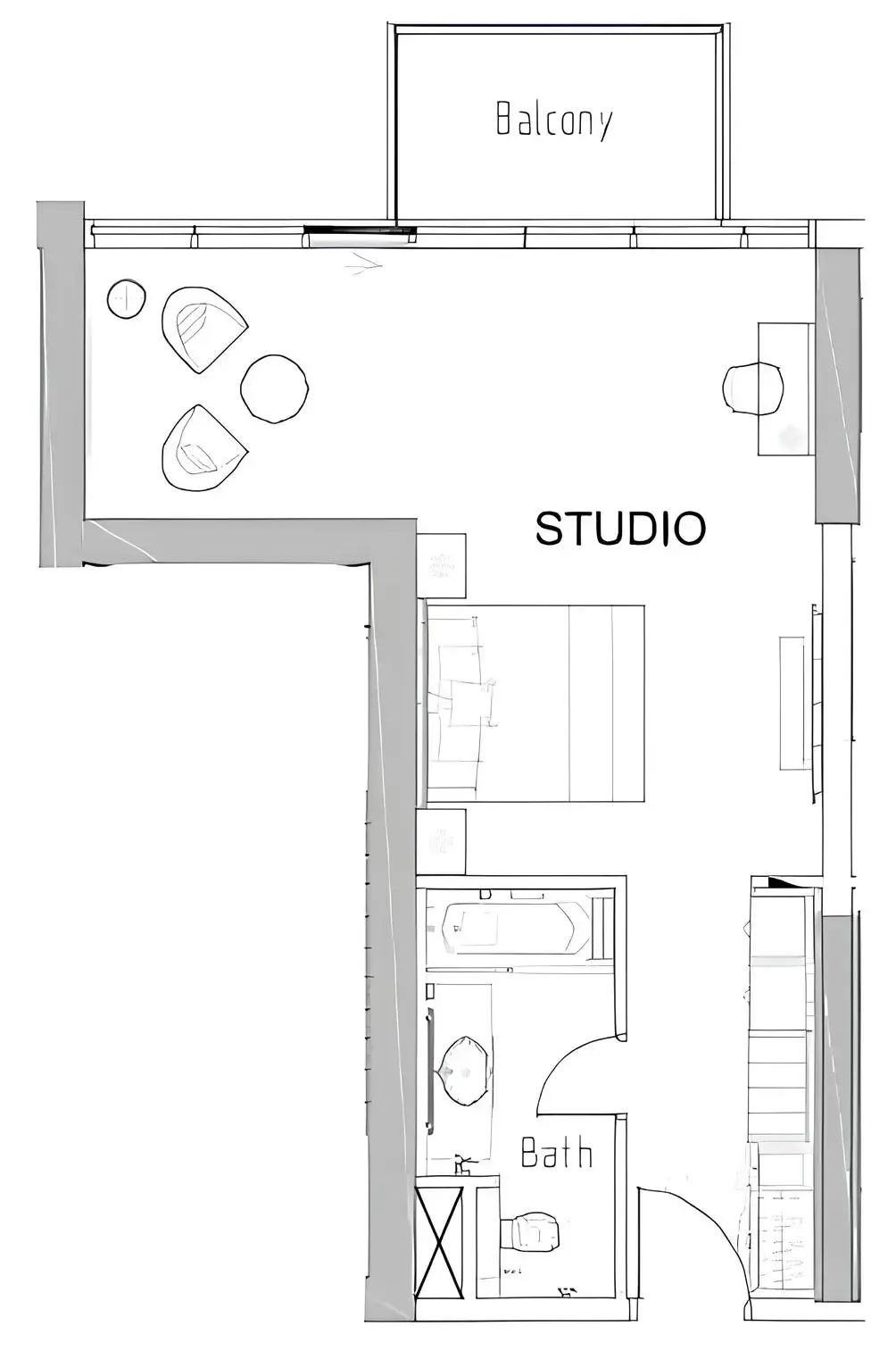 0 bedroom layout