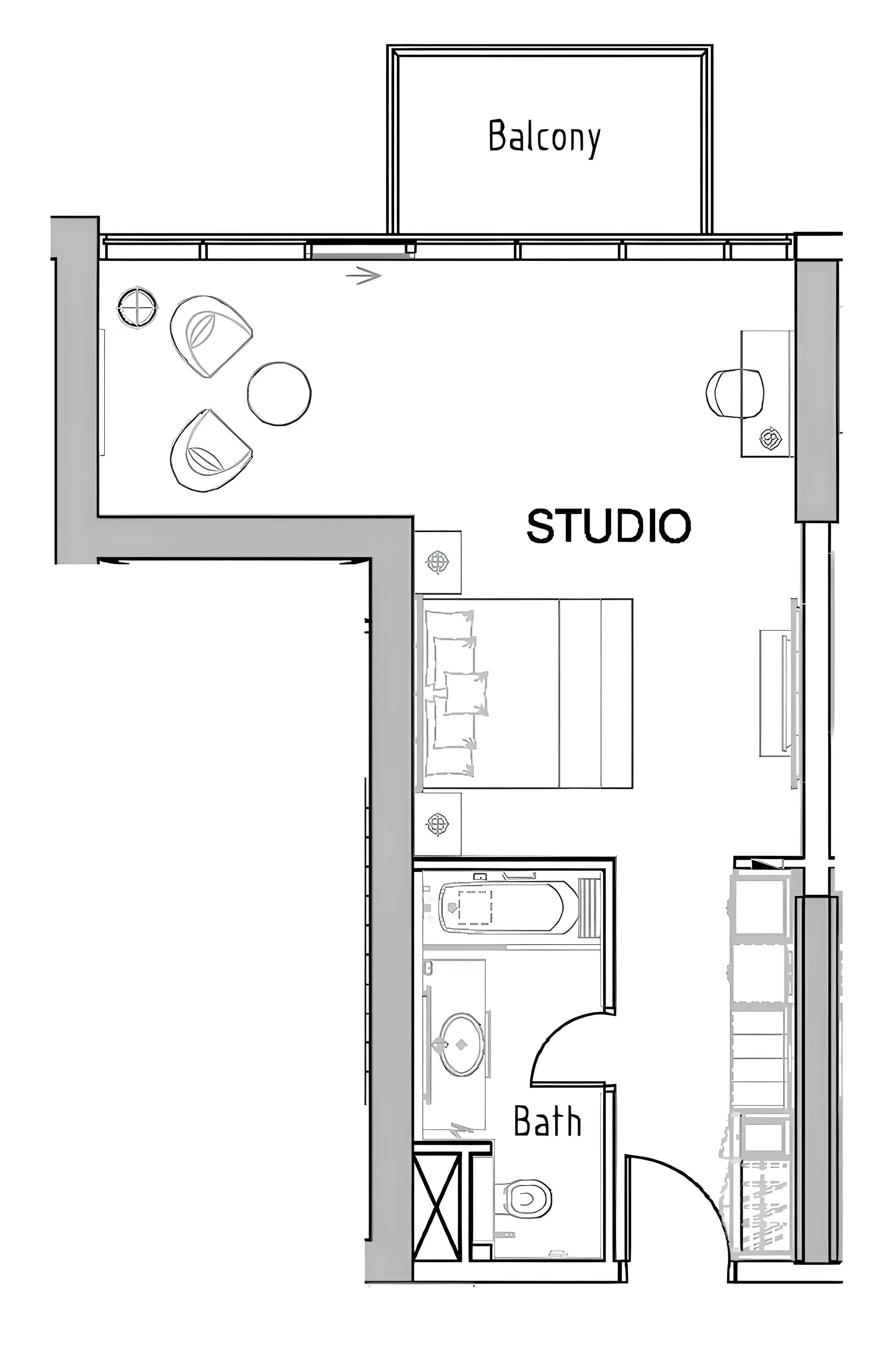 0 bedroom layout