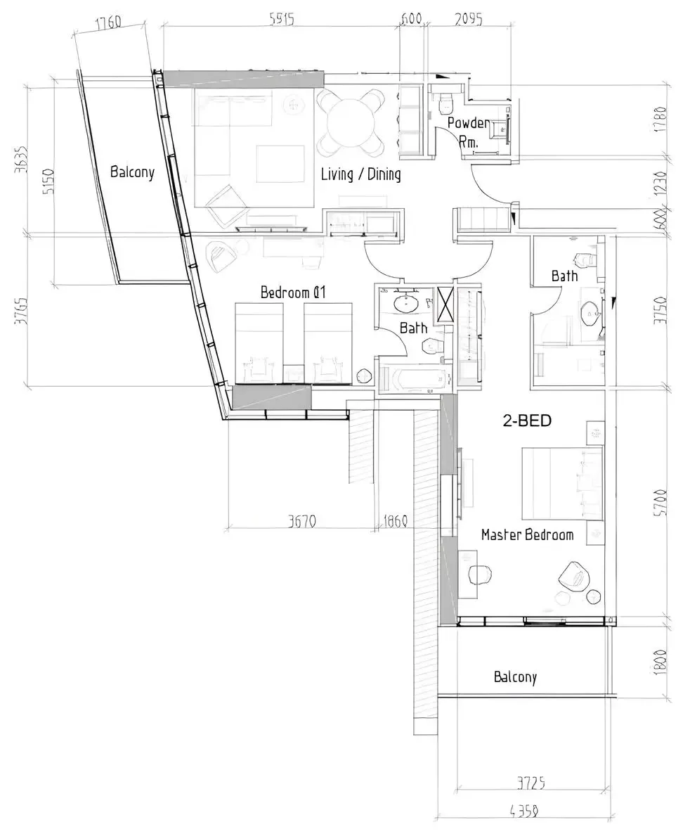 2 bedroom layout