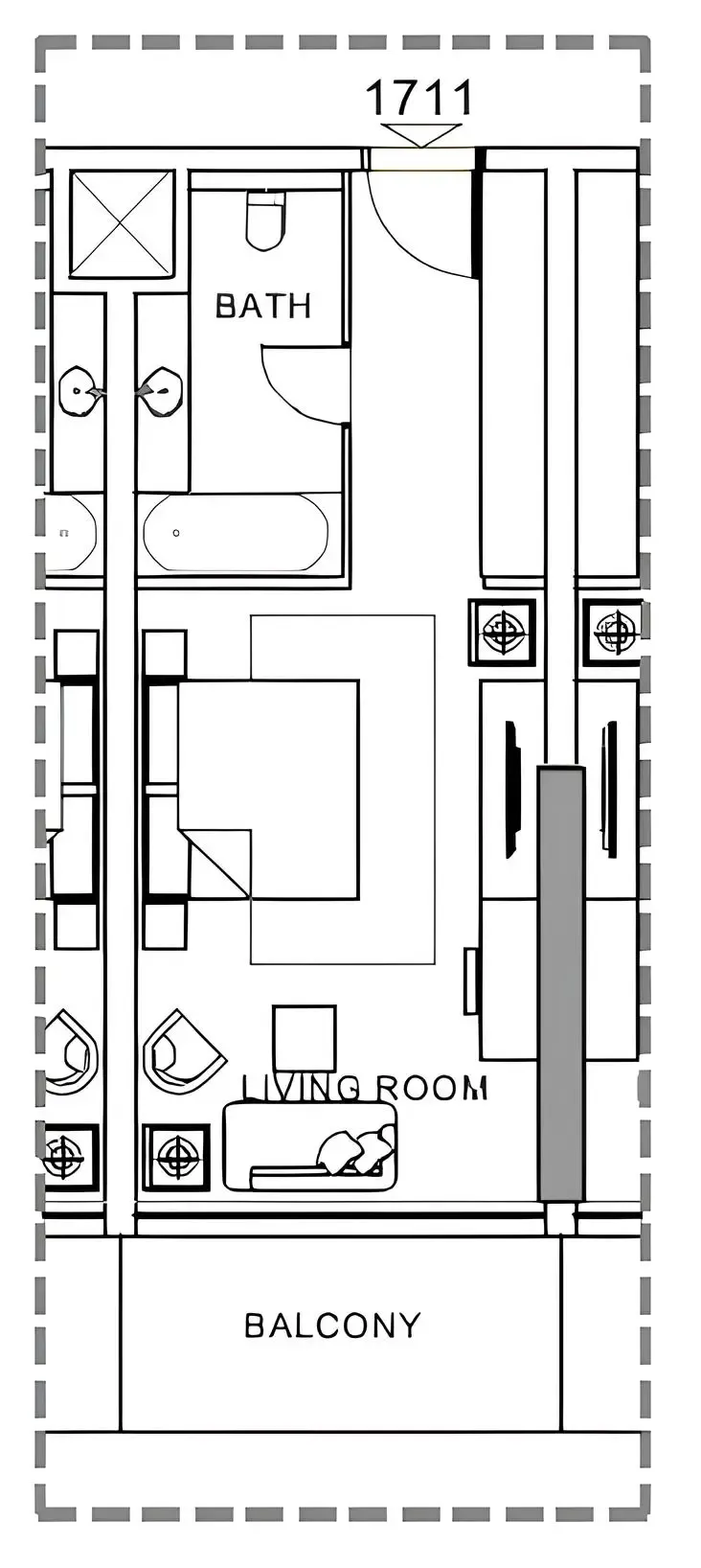 0 bedroom layout