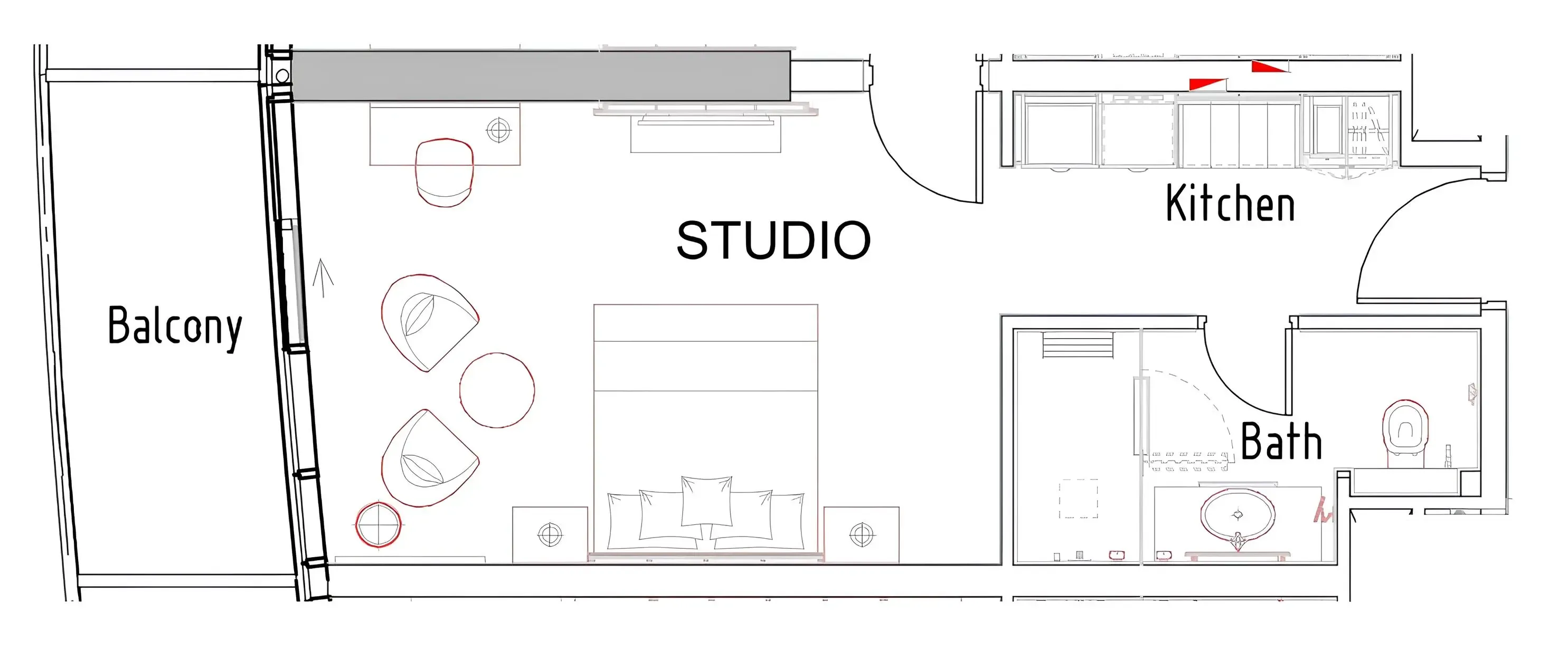 0 bedroom layout