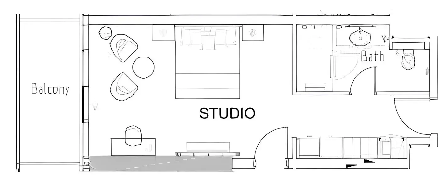 0 bedroom layout