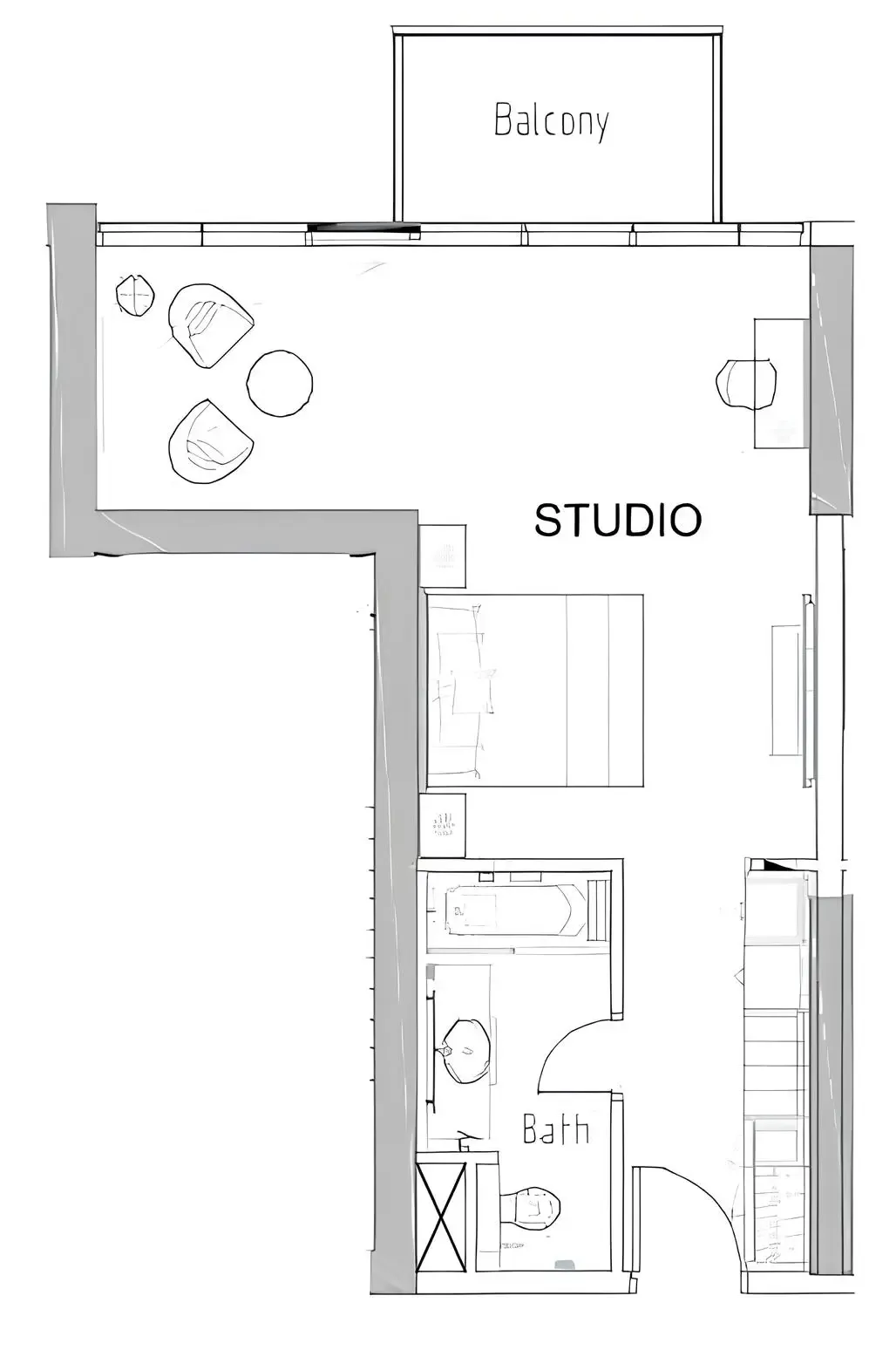 0 bedroom layout