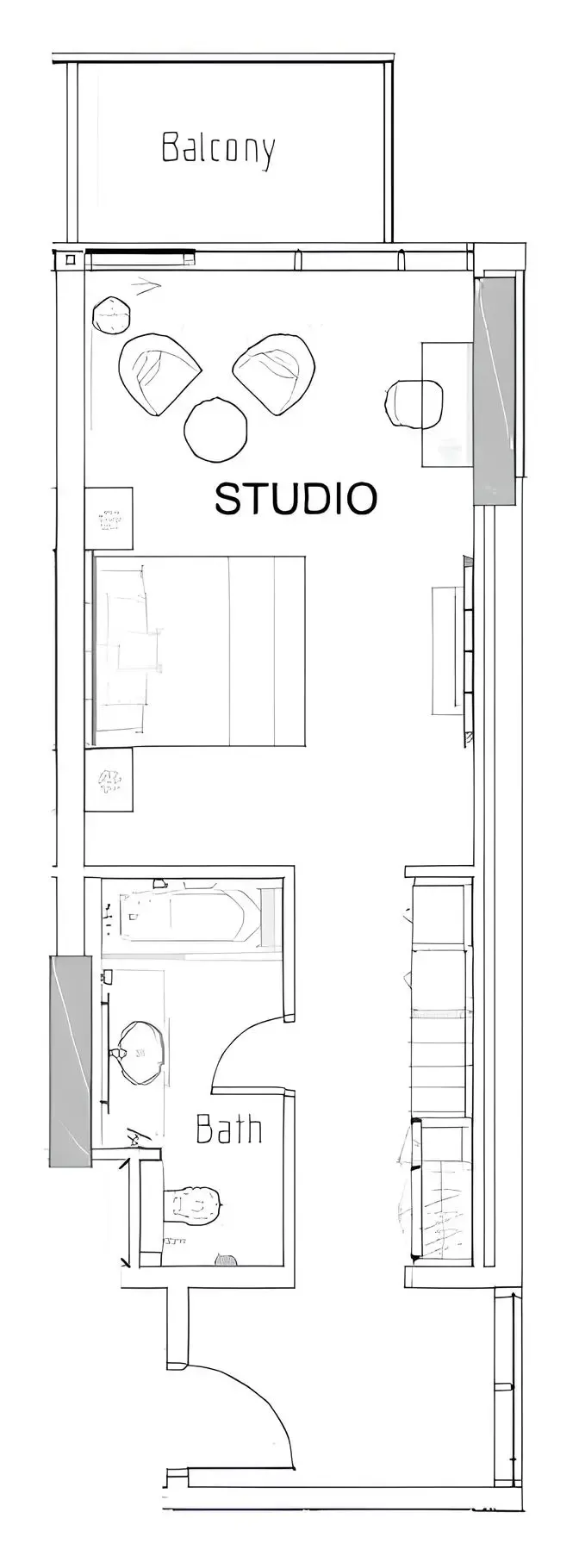 0 bedroom layout