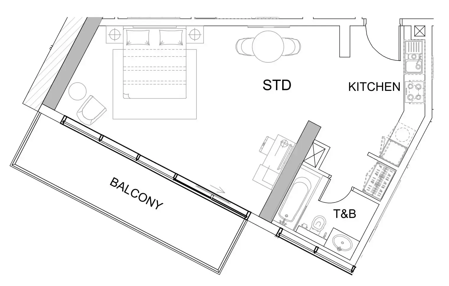0 bedroom layout
