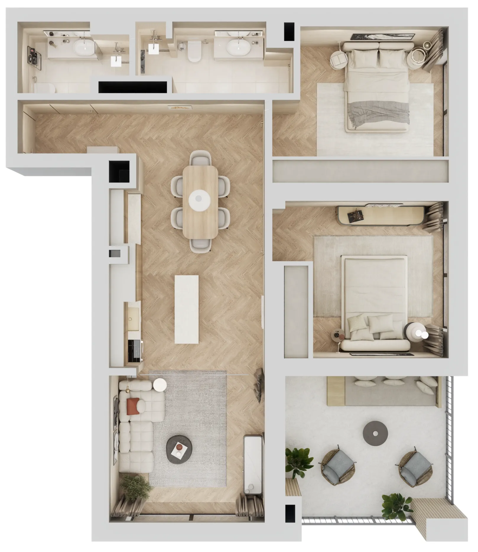 2 bedroom layout