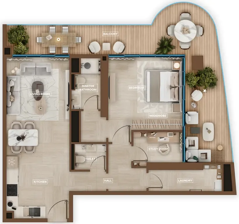 1 bedroom layout