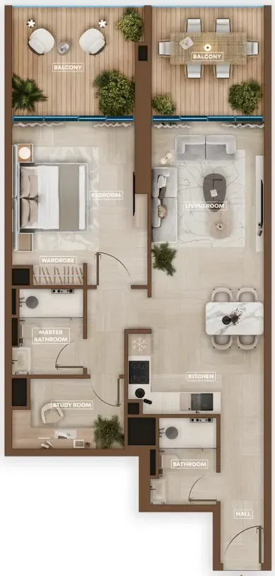 1 bedroom layout